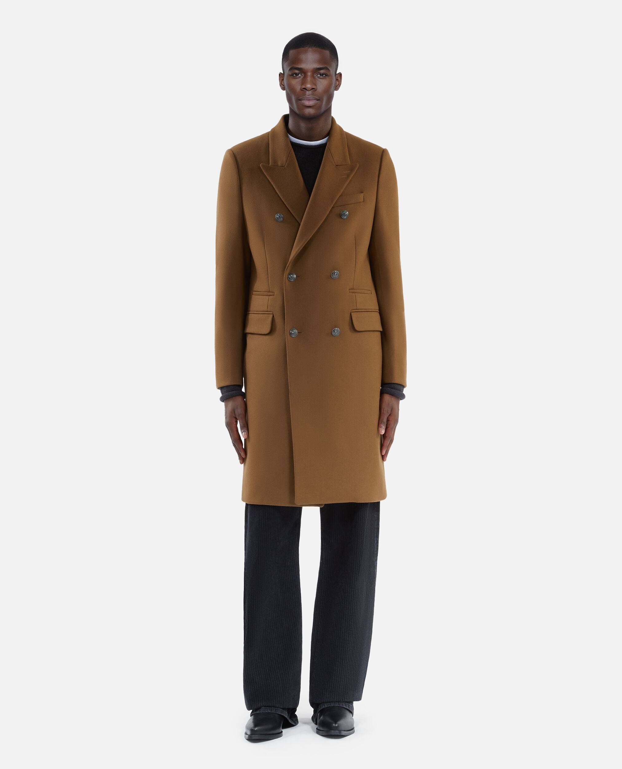 Wool mix overcoat in camel discount