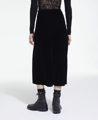 The Kooples F BLACK long black velvet skirt