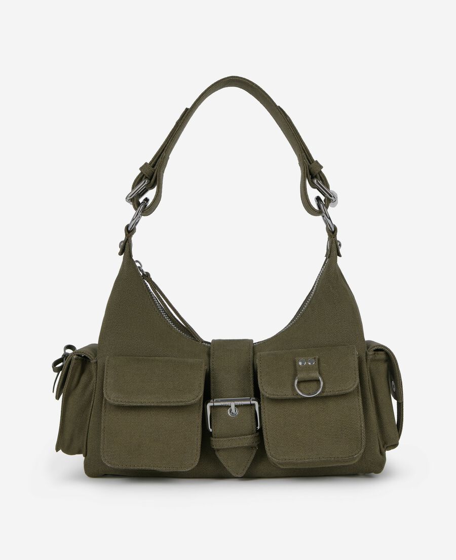 The Kooples DAMEN KAKI khakifarbene amelia tasche aus canvas