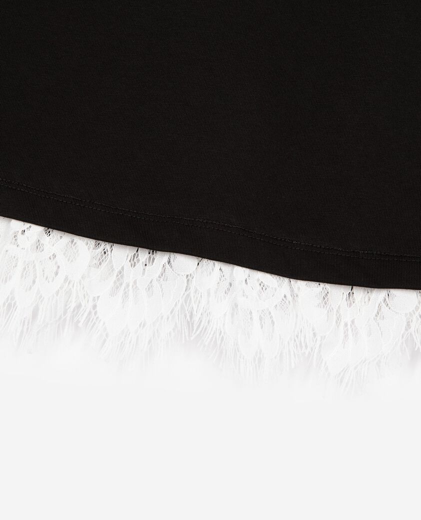 The Kooples FEMME BLACK jupe courte avec dentelle noire