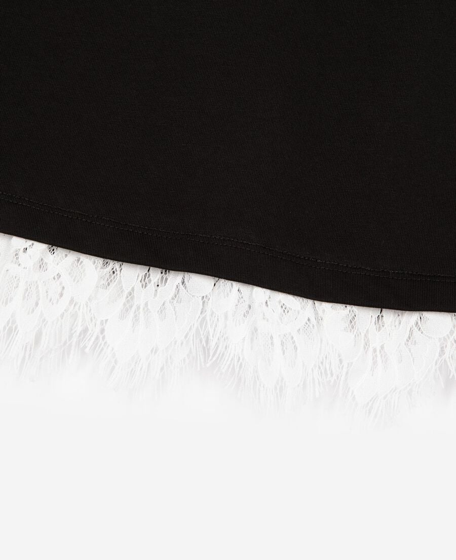 The Kooples F BLACK short skirt with black lace