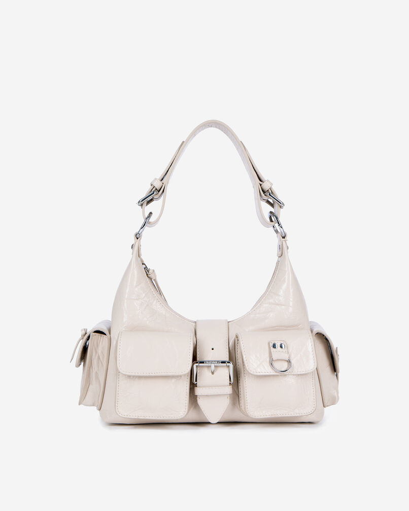 The Kooples FEMME BEIGE sac amelia en cuir craquelé beige