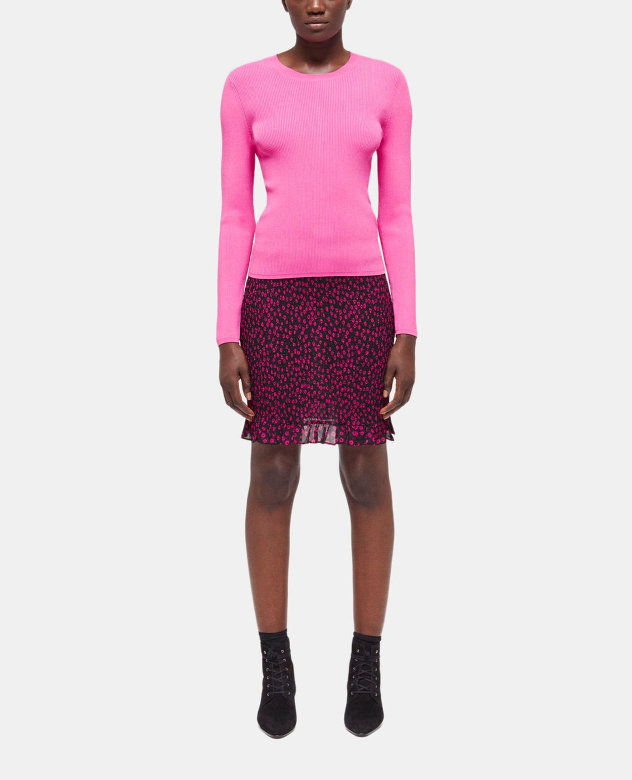 Pink crew neck sweater, PINK, hi-res image number null
