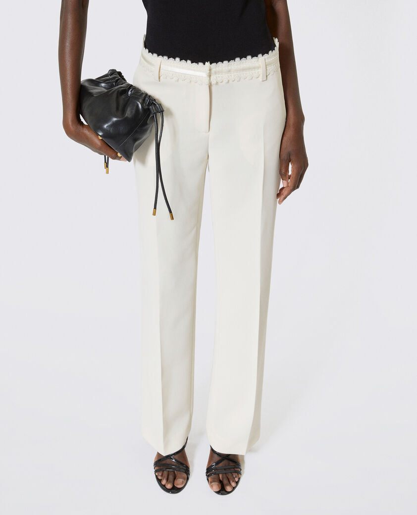 The Kooples DAMEN OFF WHITE weite anzughose ecru