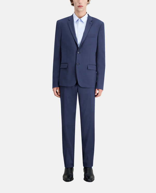blue wool suit blazer