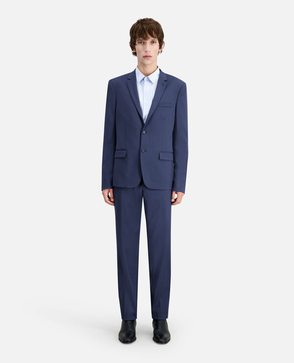 blue wool suit blazer