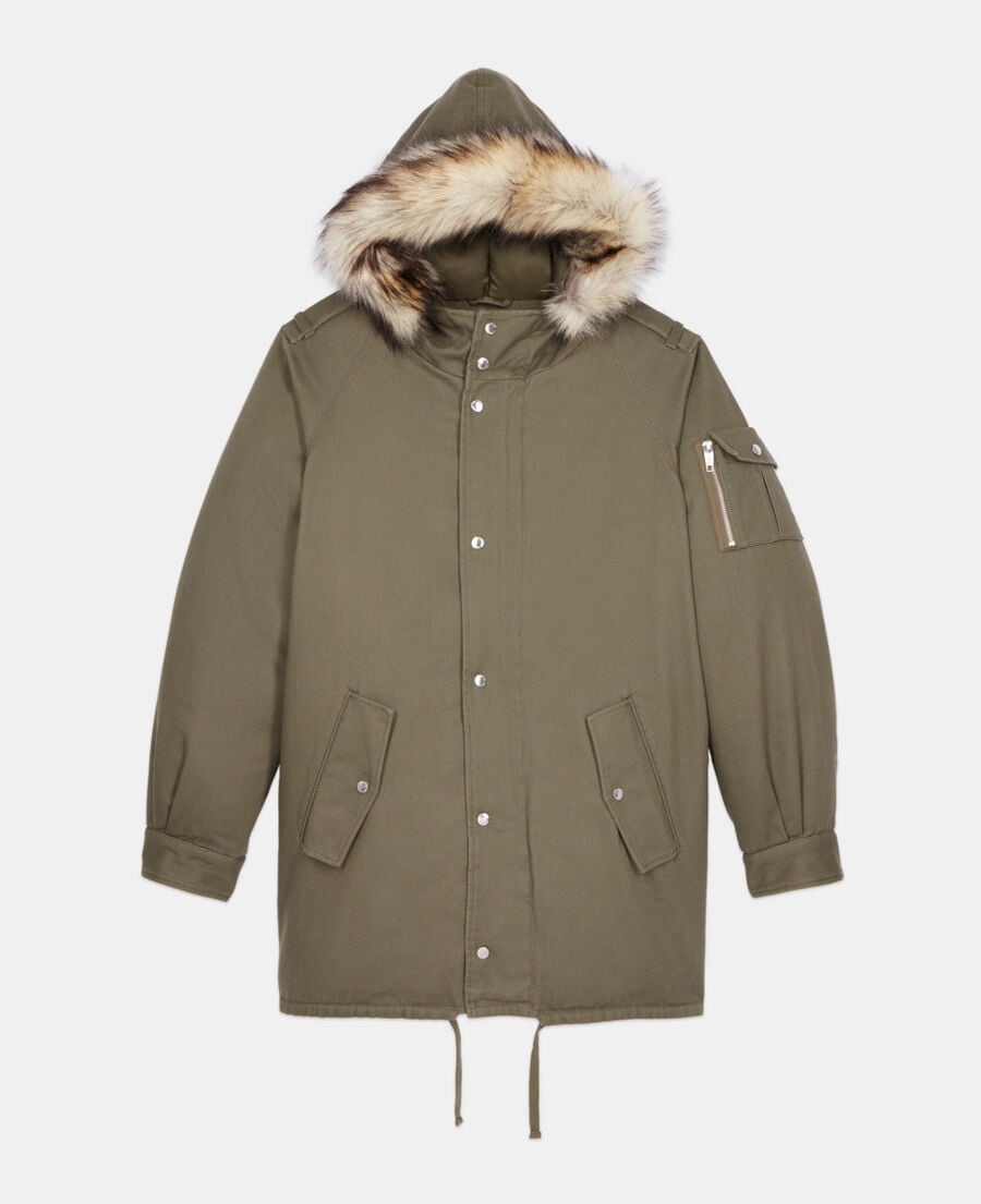The Kooples HOMME KAKI parka à capuche kaki