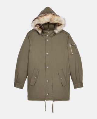 The Kooples HOMME KAKI parka à capuche kaki