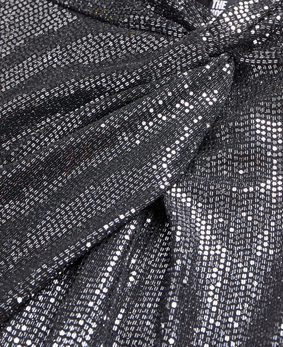 The Kooples WOMEN SILVER metallic mid-length skirt