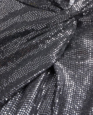 The Kooples WOMEN SILVER metallic mid-length skirt