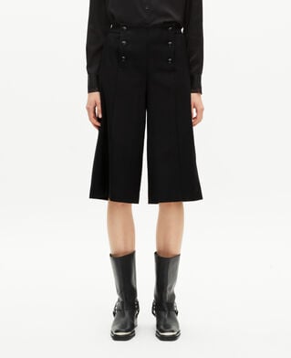 The Kooples WOMEN BLACK wide-leg pants with black bridge