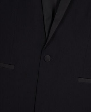 The Kooples MEN BLACK black slim fit satin detail tuxedo jacket