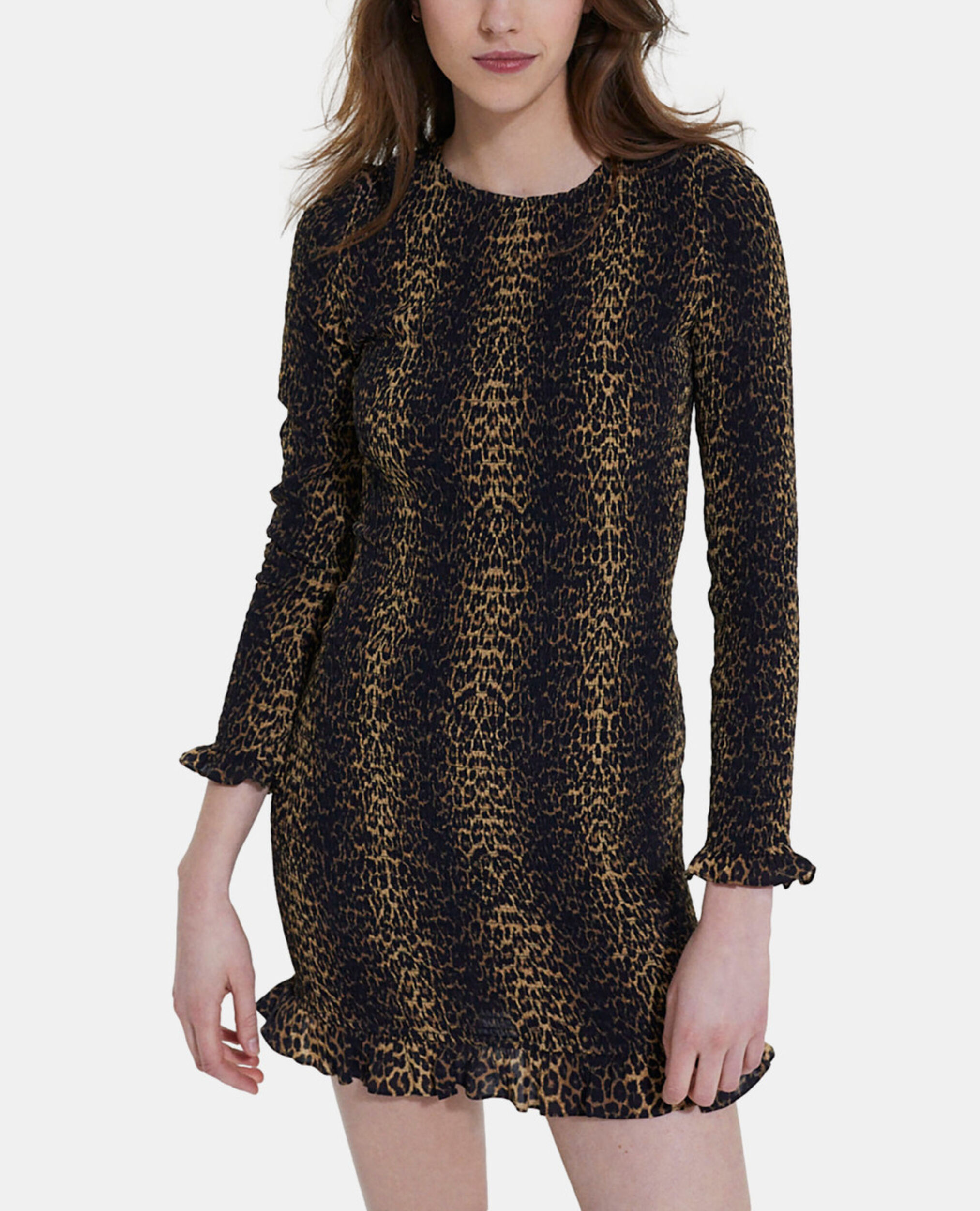 Kurzes Kleid mit Leopardenmotiv, LEOPARD, hi-res image number null