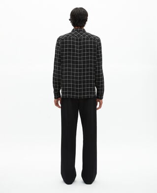 The Kooples H BLACK WHITE black plaid shirt