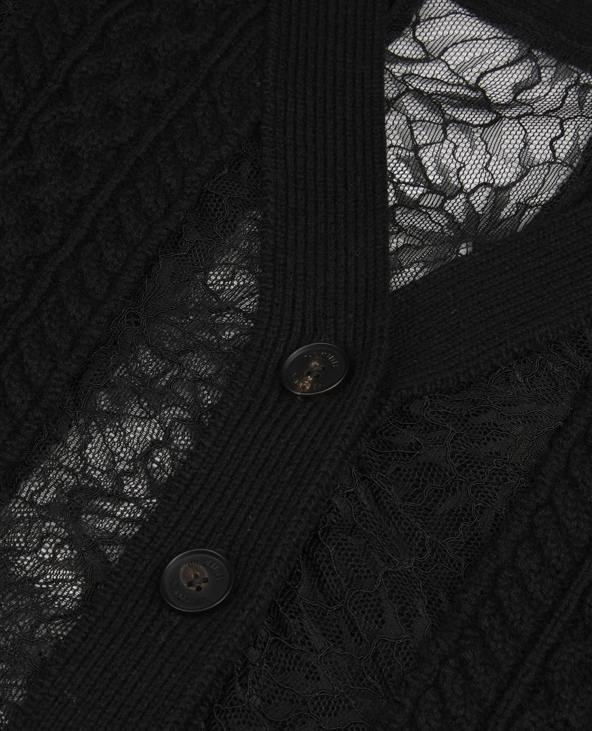Black wool and lace cardigan
