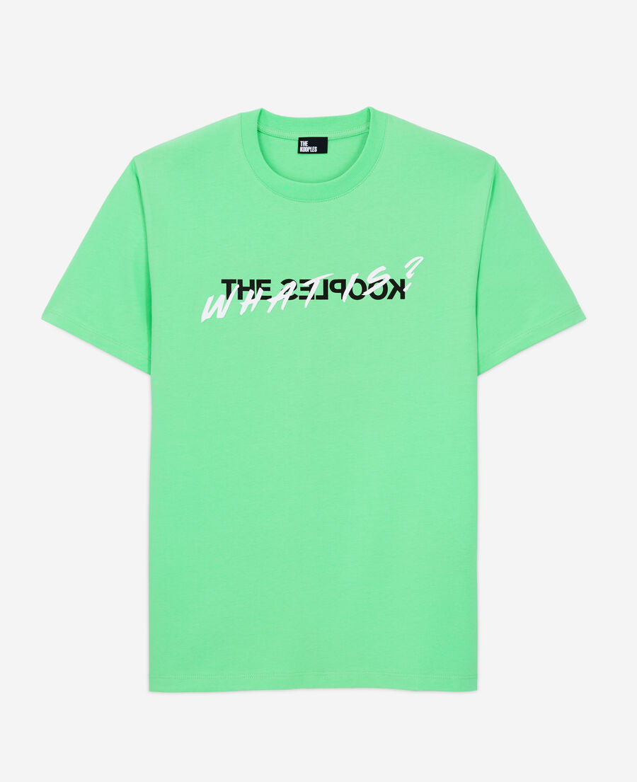hellgrünes t-shirt herren mit „what is“-schriftzug