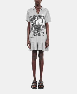 The Kooples WOMEN STONE GREY grey eternal life tour serigraphy t-shirt dress