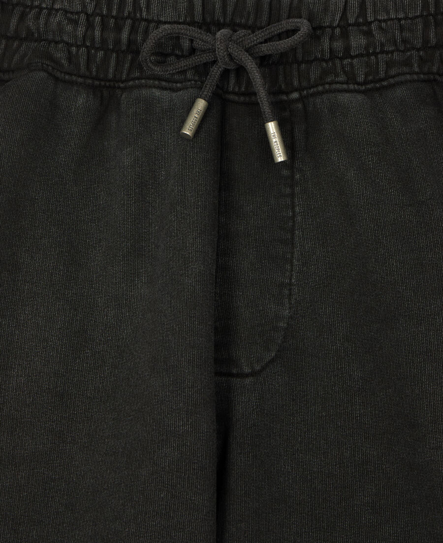 The Kooples H BLACK WASHED black cotton shorts