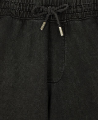 The Kooples H BLACK WASHED black cotton shorts