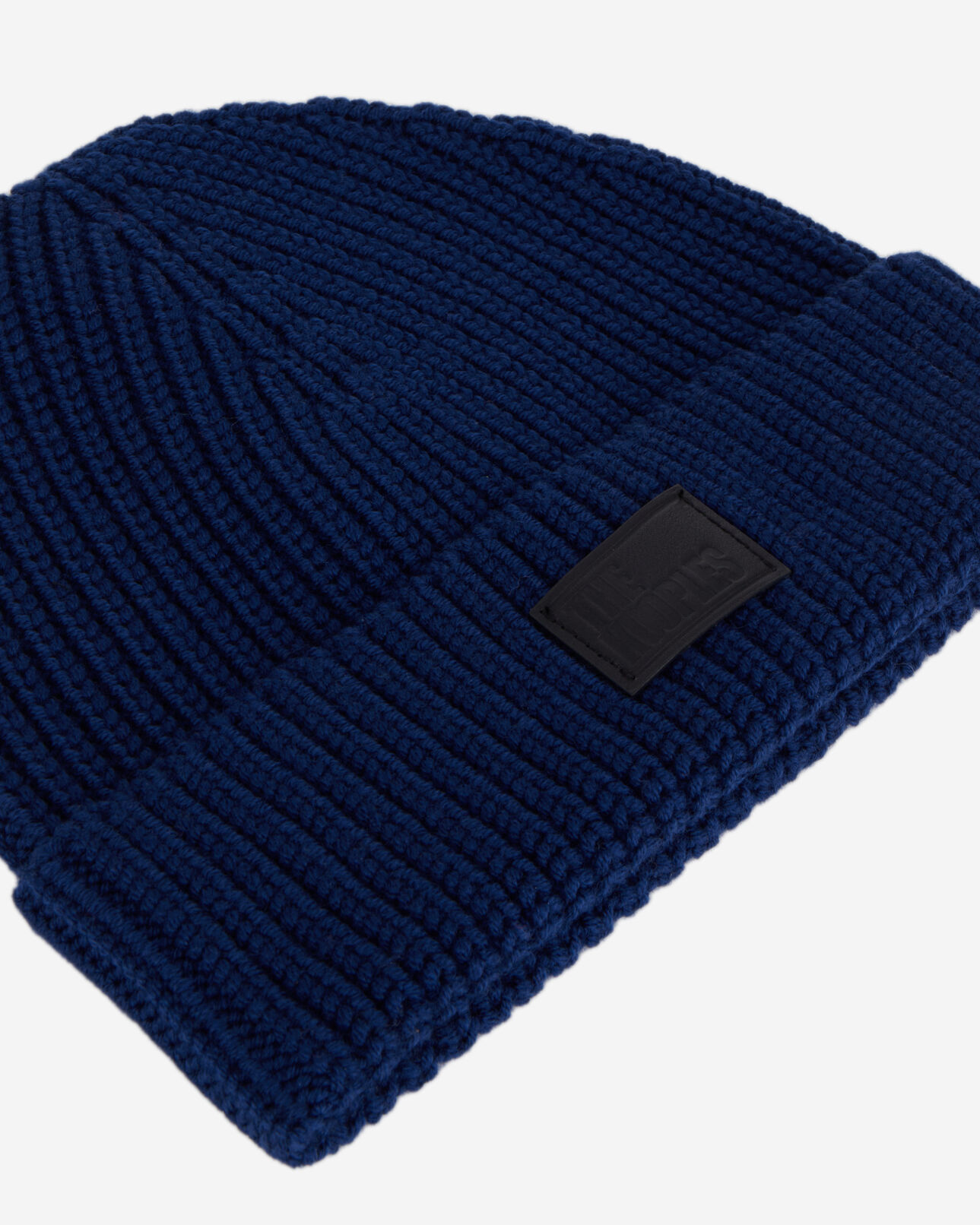 The Kooples MEN ROYAL BLUE - DARK NAVY blue ribbed wool beanie