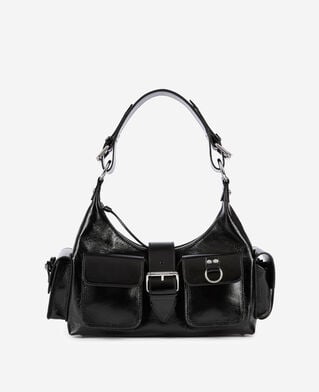 The Kooples DAMEN BLACK schwarze amelia tasche aus leder mit vintage-behandlung