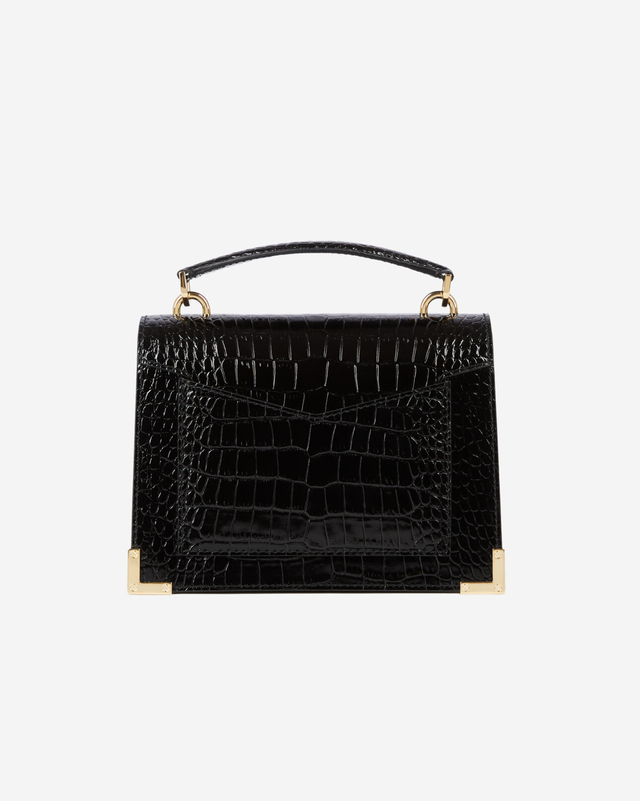 The Kooples FEMME BLACK sac emily small en cuir noir effet crocodile