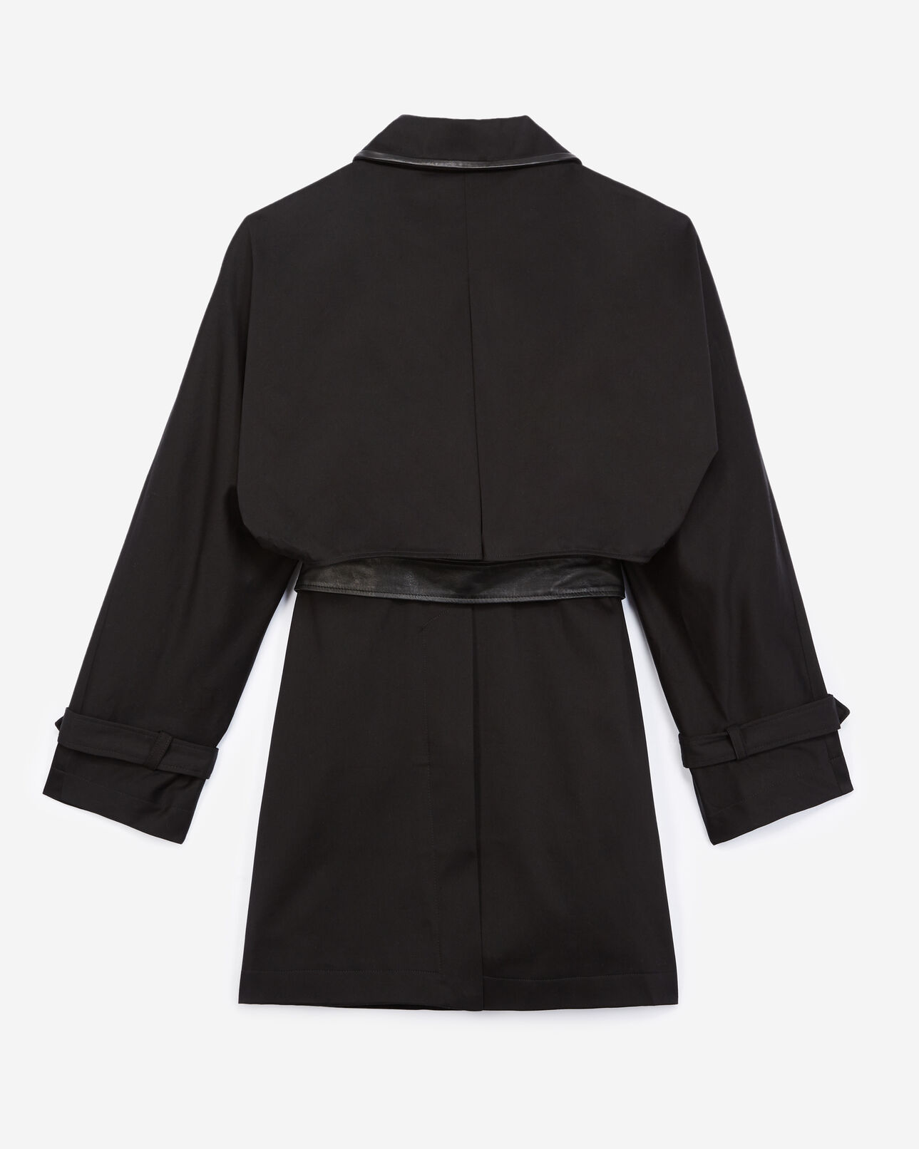 The Kooples WOMEN BLACK black cotton trench coat