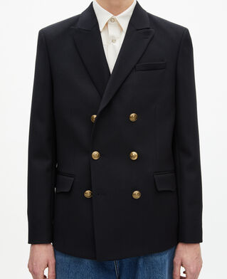 The Kooples HOMME DARK NAVY veste en laine bleu marine