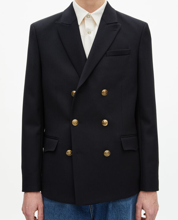 The Kooples HOMME DARK NAVY veste en laine bleu marine