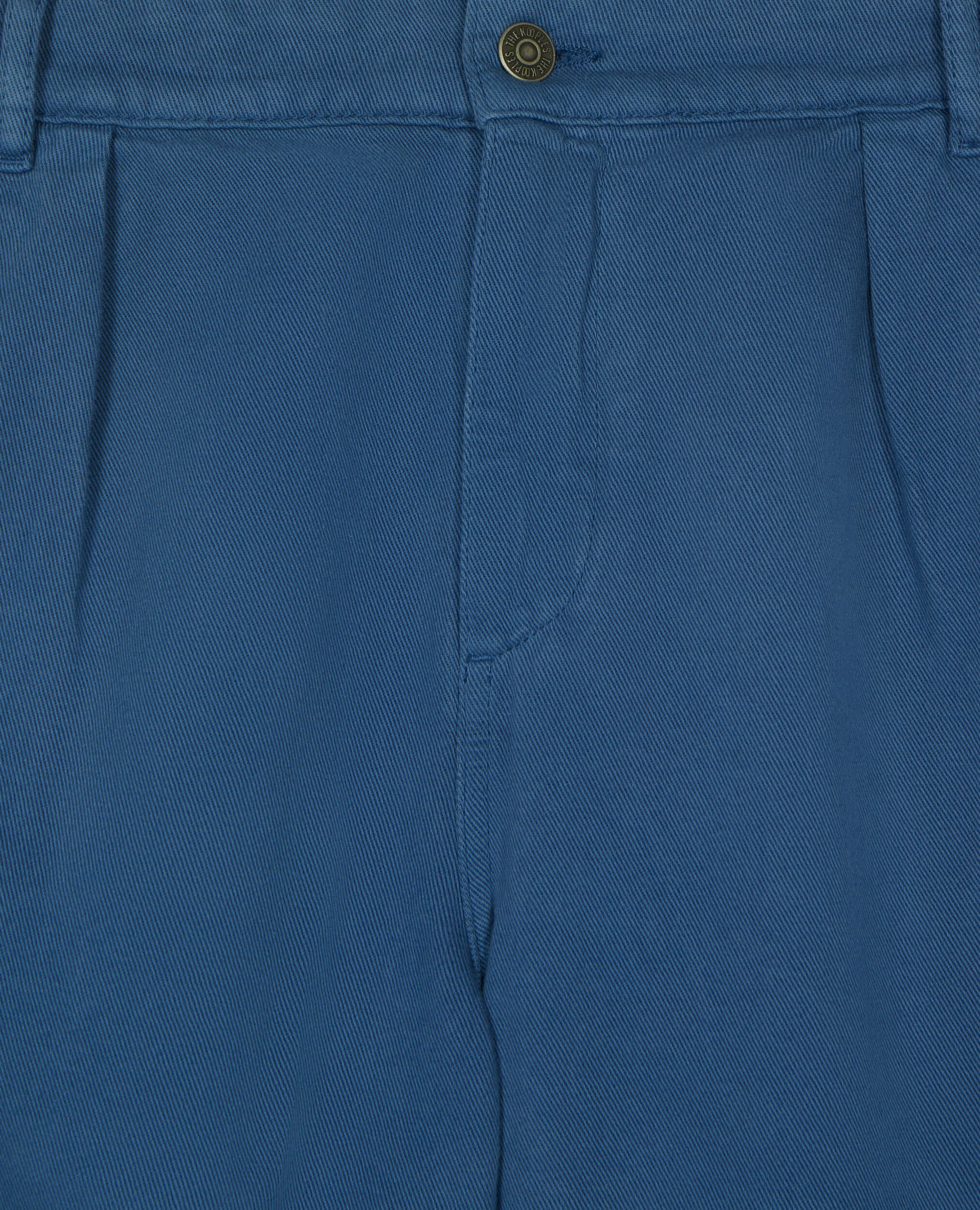 Short cargo en coton et lin bleu, MIDDLE NAVY, hi-res image number null