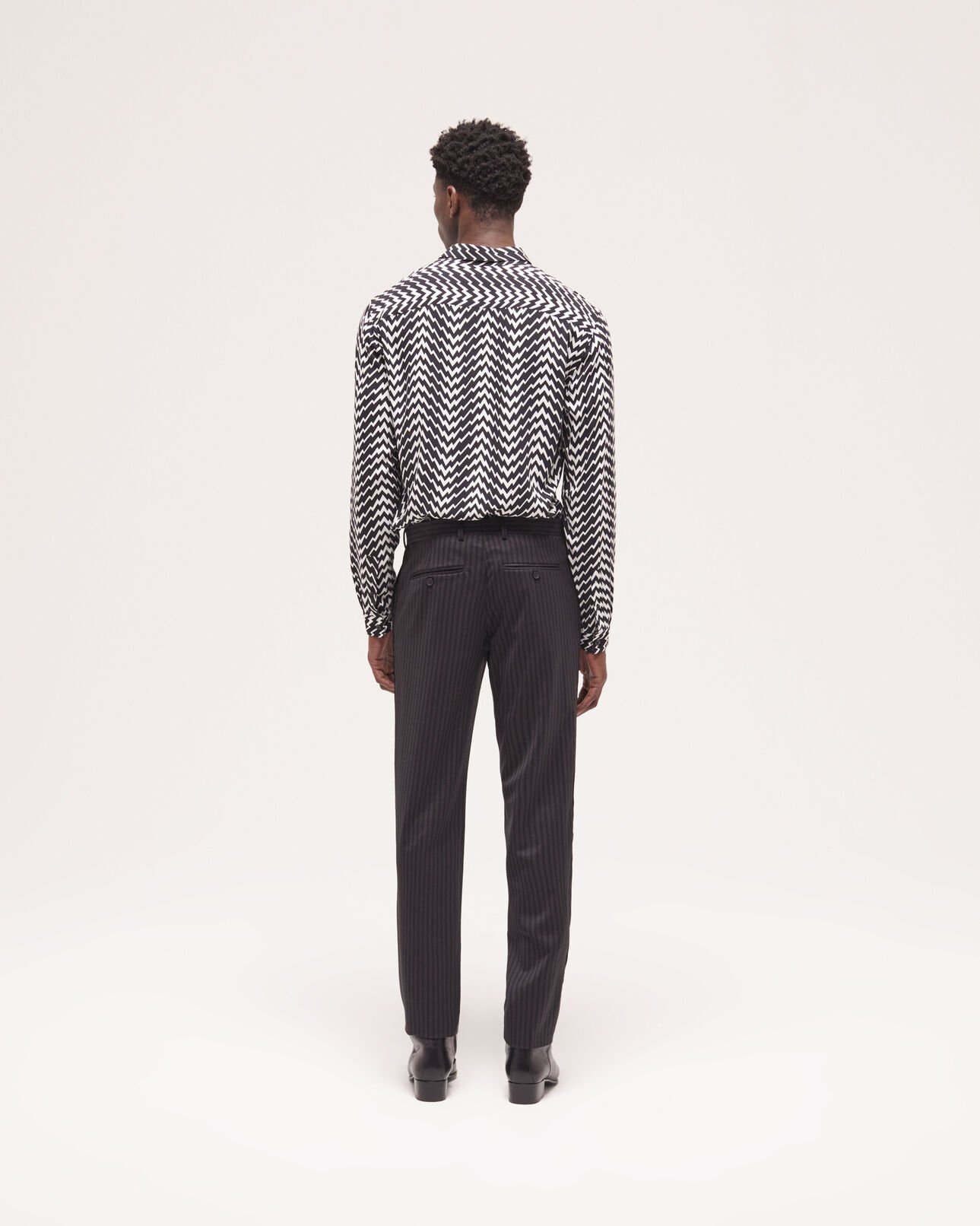 The Kooples HERREN BLACK GREY anzughose aus wolle mit streifen
