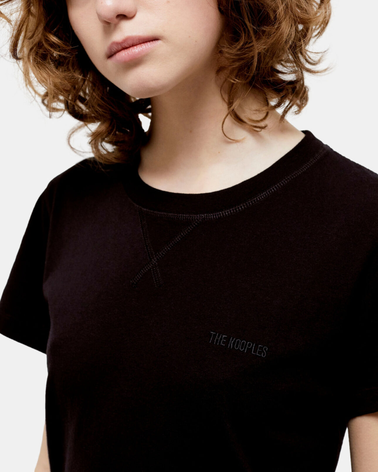 The Kooples WOMEN BLACK women's the kooples black logo t-shirt