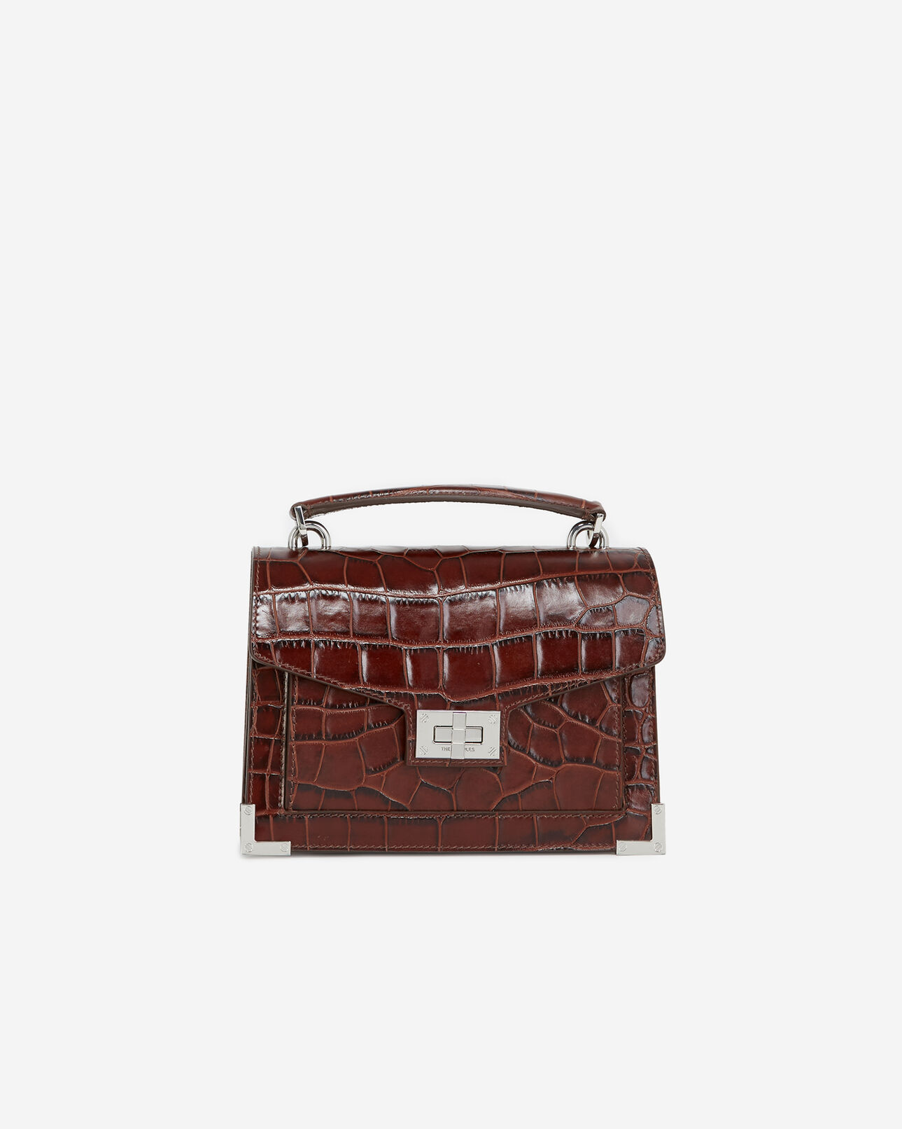The Kooples DAMEN DARK BROWN mini-handtasche emily leder krokooptik