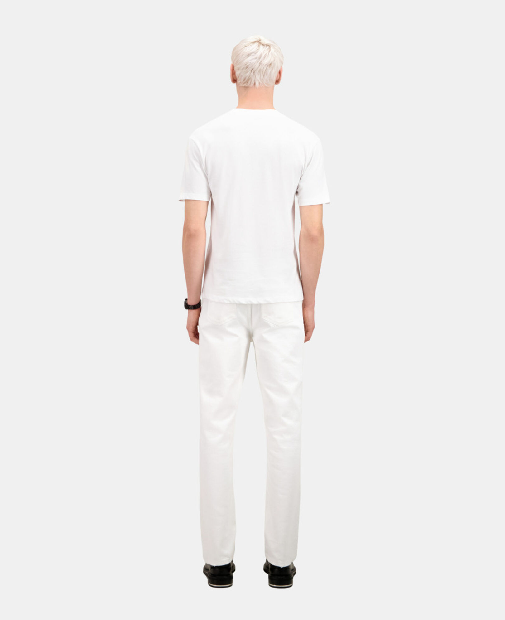 The Kooples MEN WHITE men's white t-shirt with dagger through heart embroidery