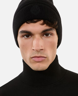 The Kooples UNISEX BLACK m&uuml;tze aus schwarzem kaschmir