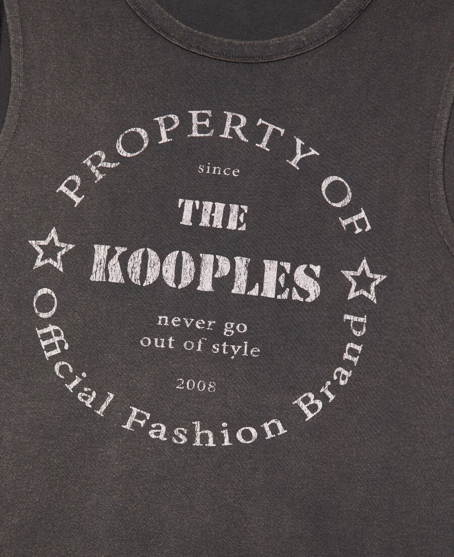 The Kooples F BLACK WASHED tank top with faded black screen print