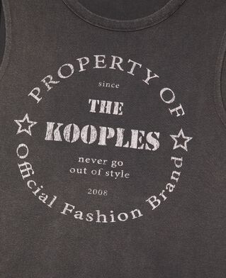 The Kooples F BLACK WASHED tank top with faded black screen print