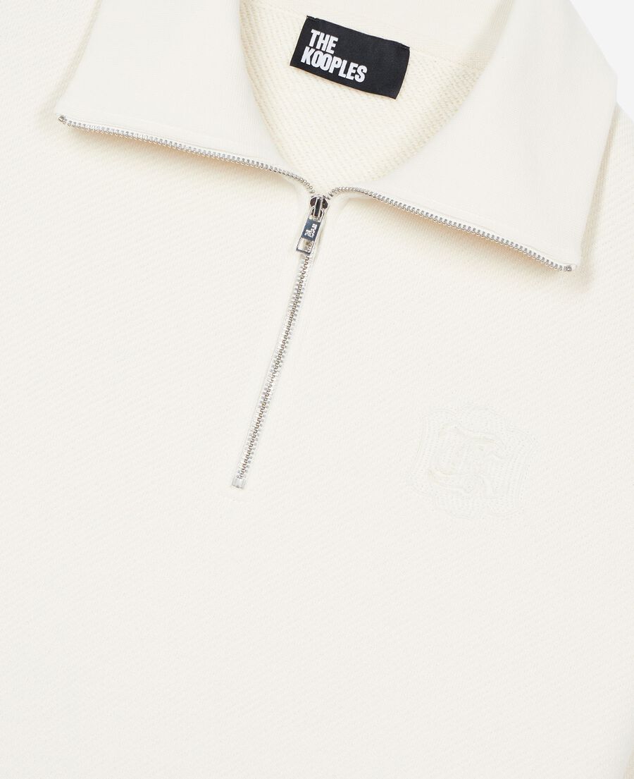 The Kooples MEN LIGHT BEIGE beige trucker-neck sweatshirt