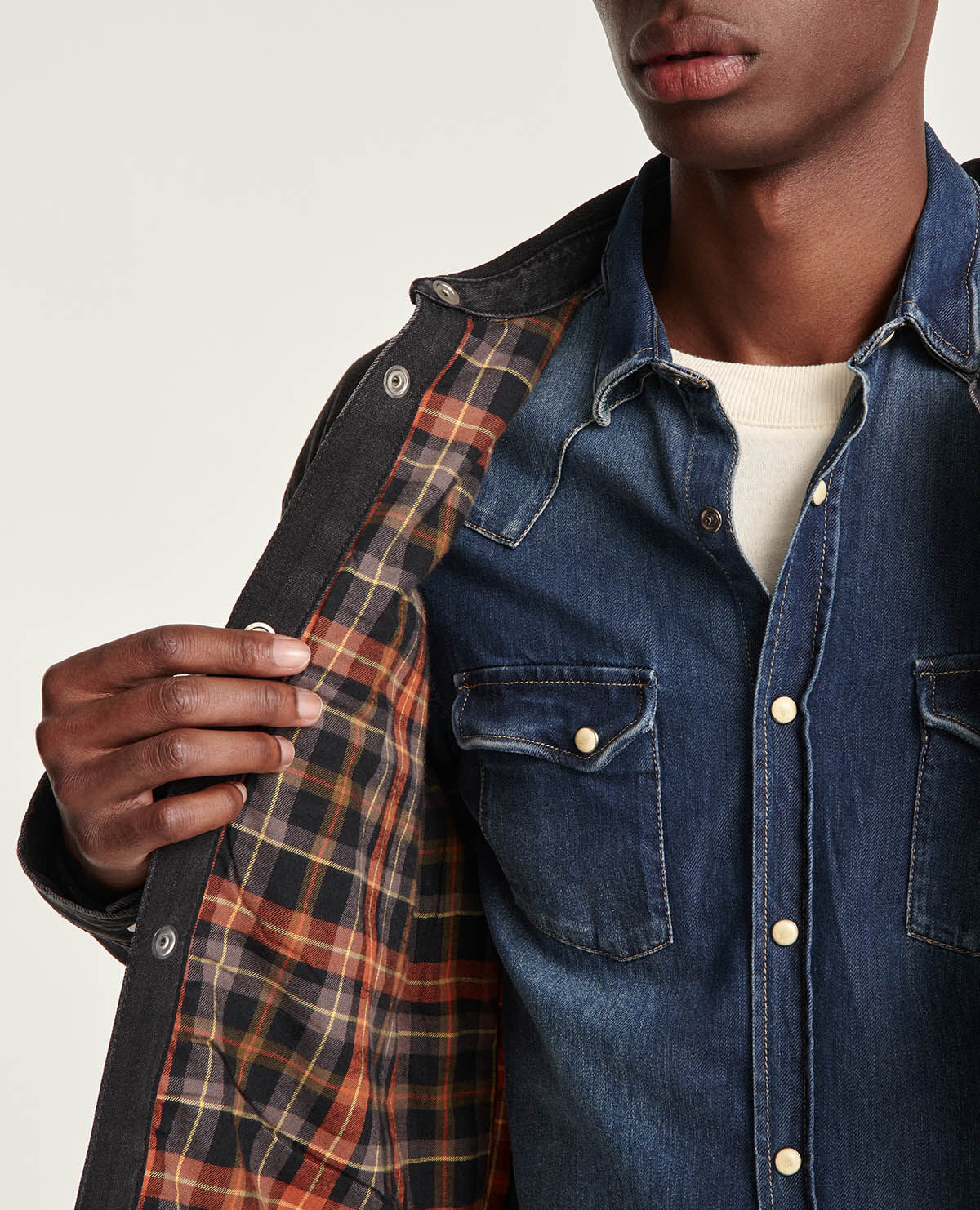 Black checkered best sale denim