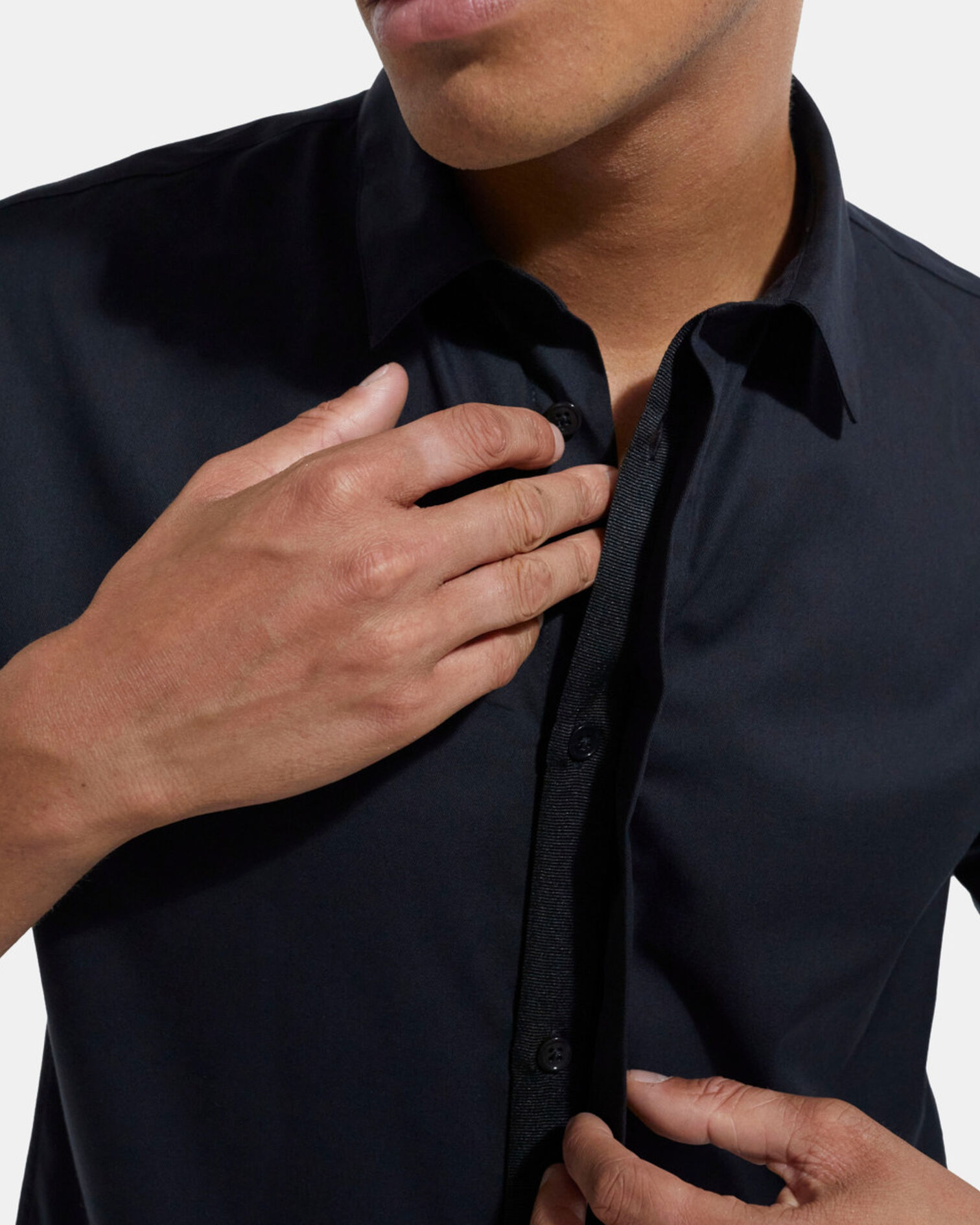 Chemise col classique noire, BLACK, hi-res image number null