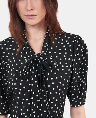 The Kooples FEMME BLACK WHITE robe courte &agrave; pois noire