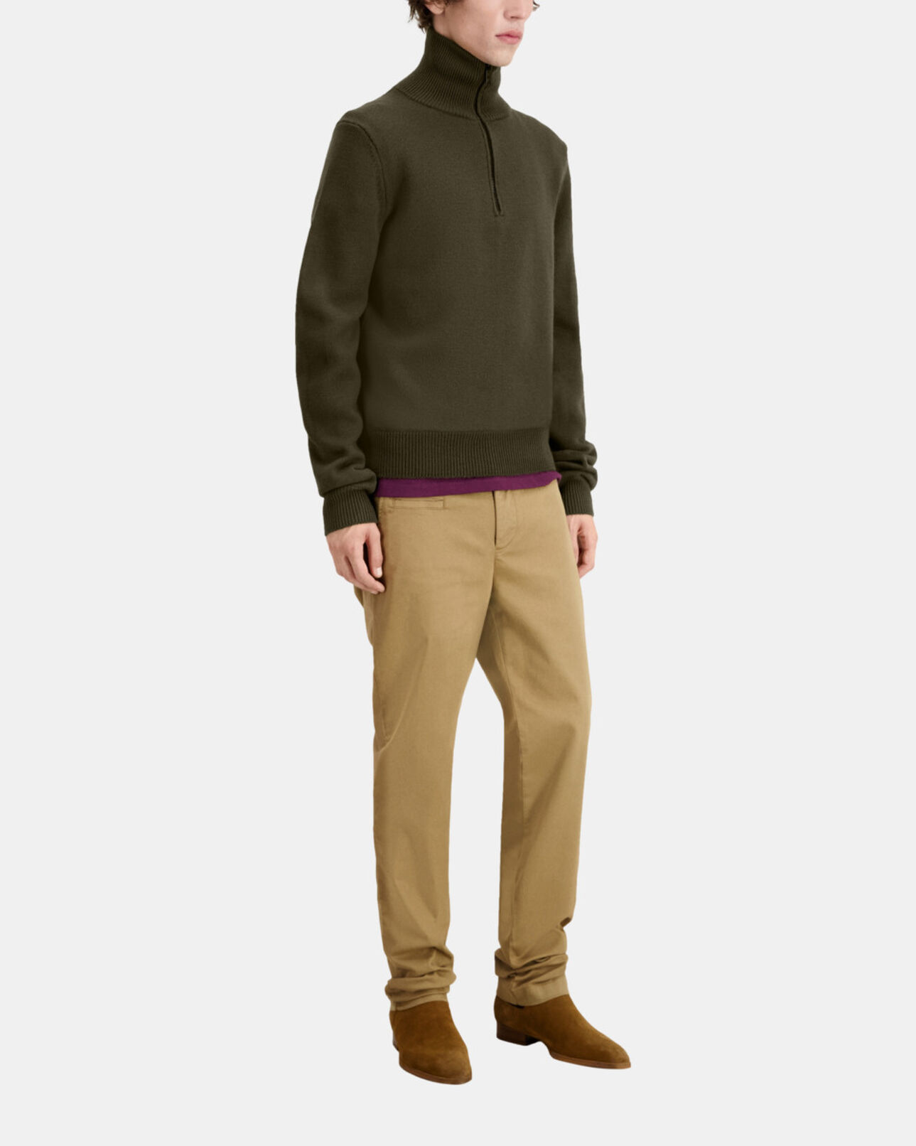 The Kooples HOMME KAKI pull kaki en laine