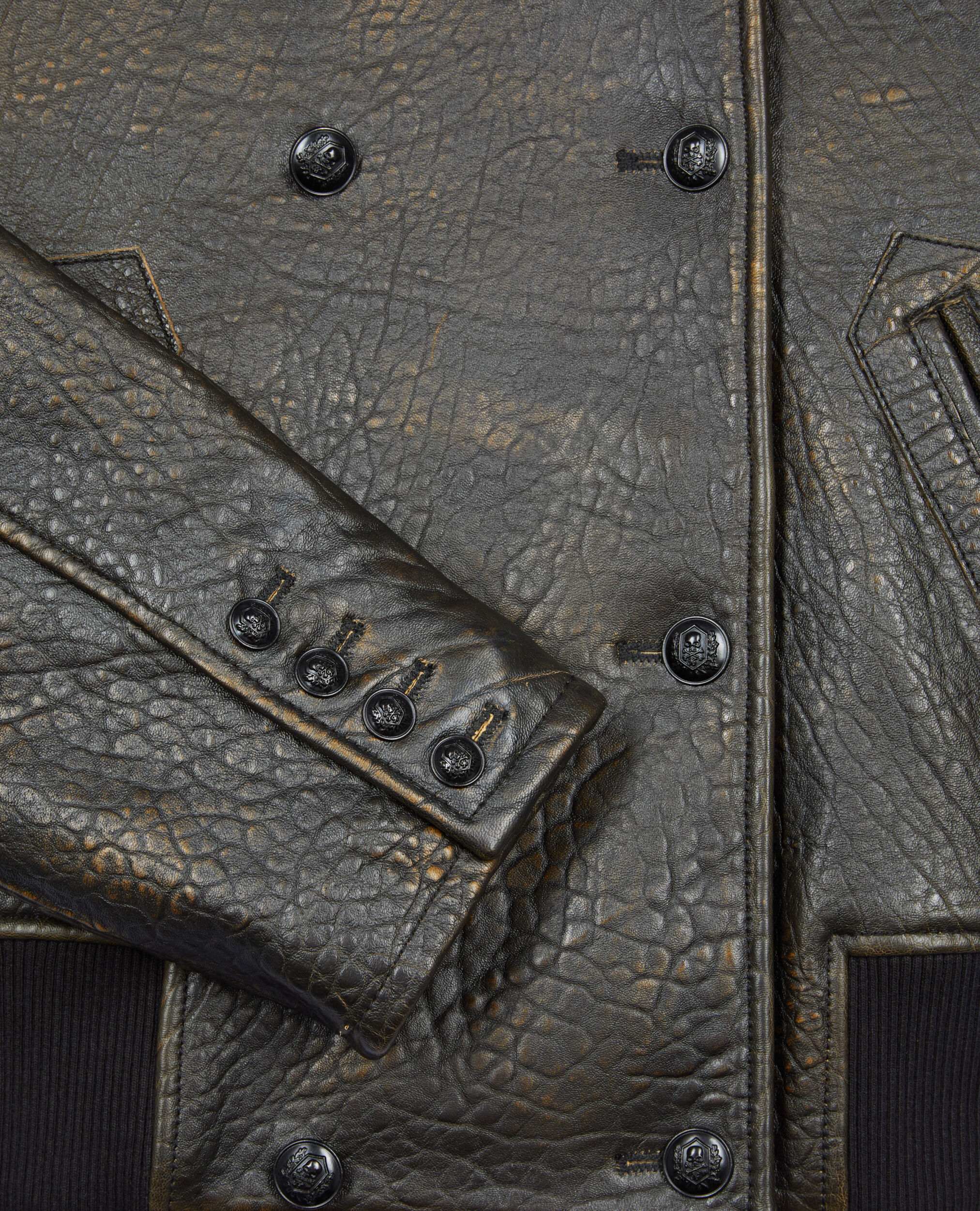 Brown leather jacket, DARK BROWN, hi-res image number null