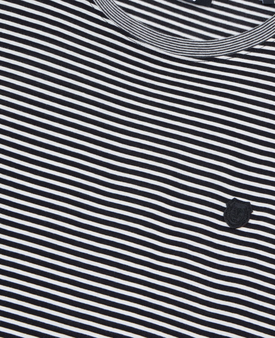 The Kooples H BLACK / WHITE striped long-sleeved t-shirt