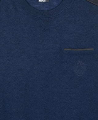 The Kooples HOMME DARK BLUE pull en laine mérinos bleue