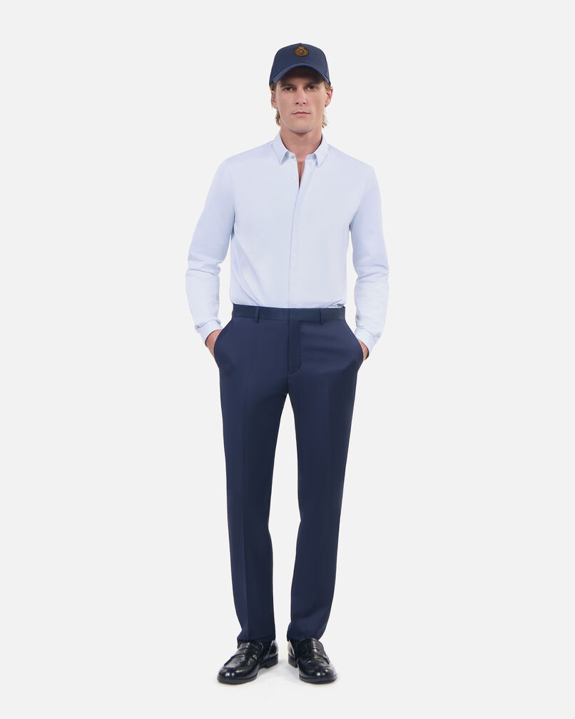 The Kooples MEN LIGHT BLUE sky blue cotton shirt with classic collar