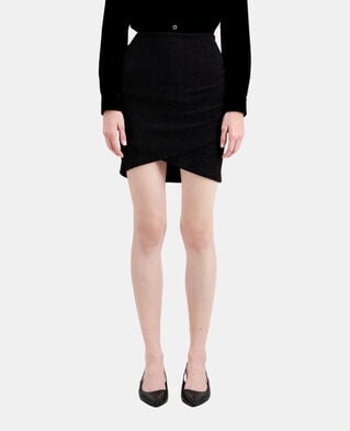 The Kooples FEMME BLACK jupe courte noire effet pailleté