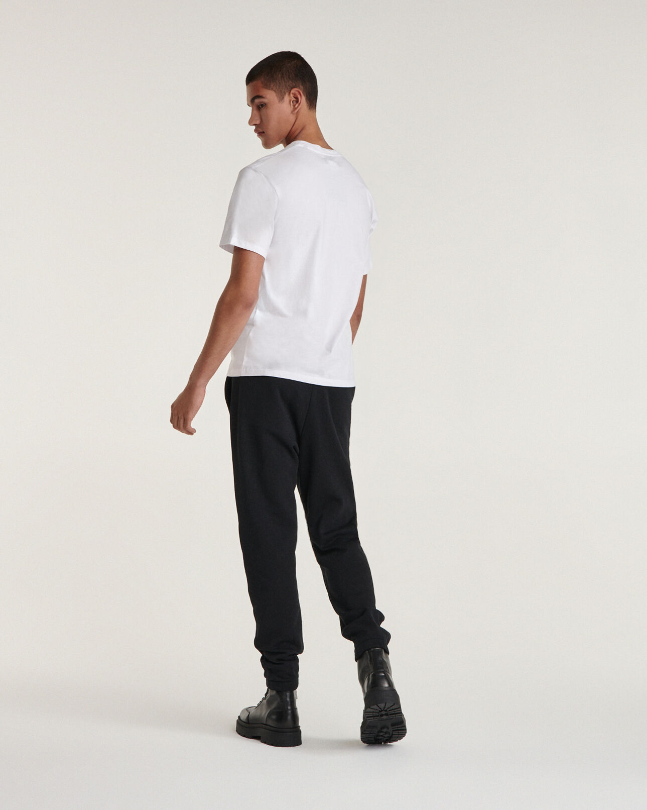 The Kooples HOMME WHITE t-shirt blanc à logo cœur cousu