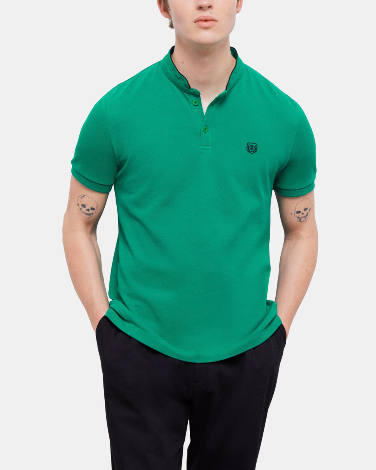 The Kooples HOMME APPLE polo col officier vert