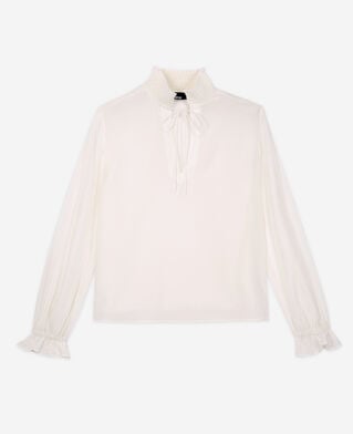 The Kooples FEMME WHITE blouse en soie écrue